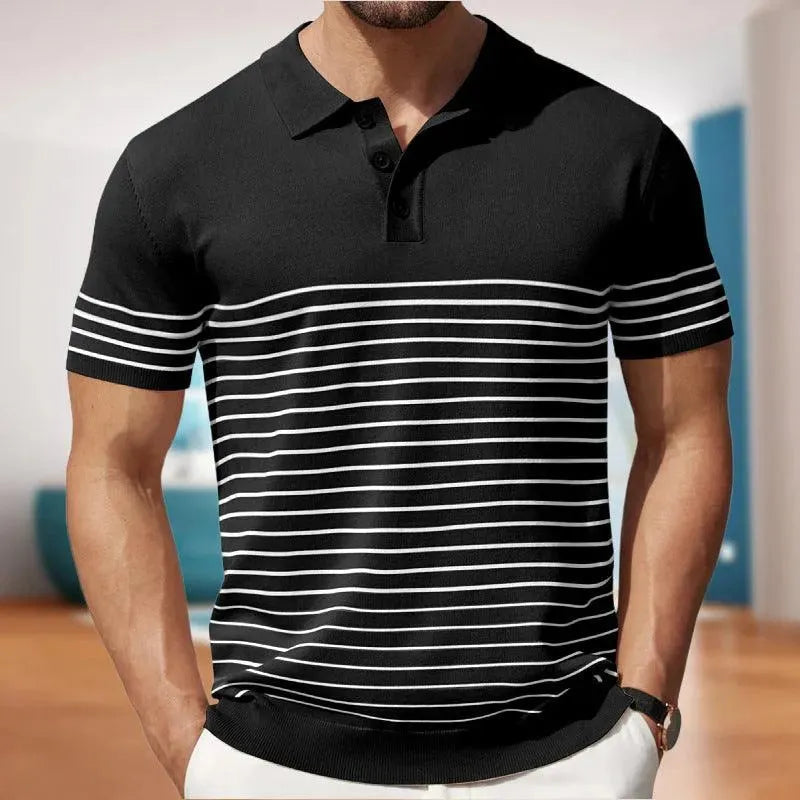 Flynn – Ademend Heren Gestreept Casual Polo
