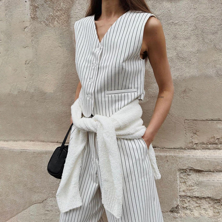 Jane – Elegante Witte Dames Co-ord Set met Print