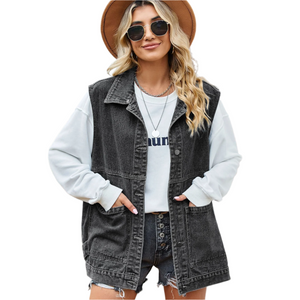 Isabella – Relaxed-Fit Dames Denim Bodywarmer van Katoen