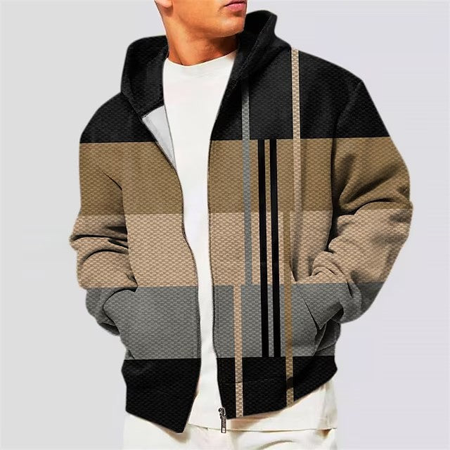 Lorenzo – Gedrukte Heren Hooded Cardigan