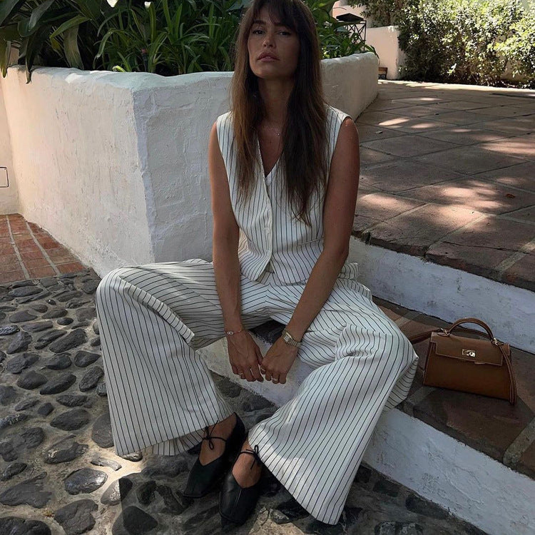 Jane – Elegante Witte Dames Co-ord Set met Print