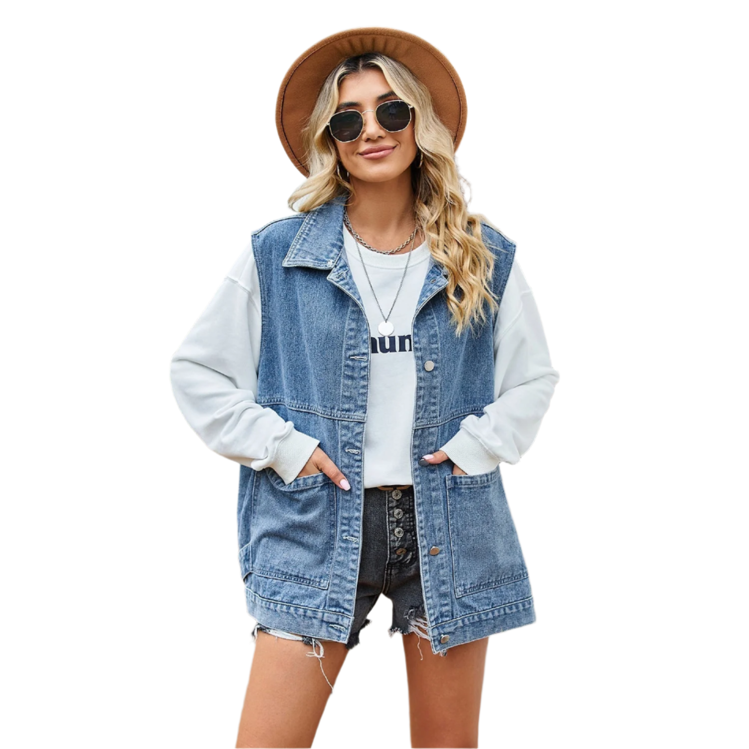 Elena – Vintage Stijl Dames Denim Gilet