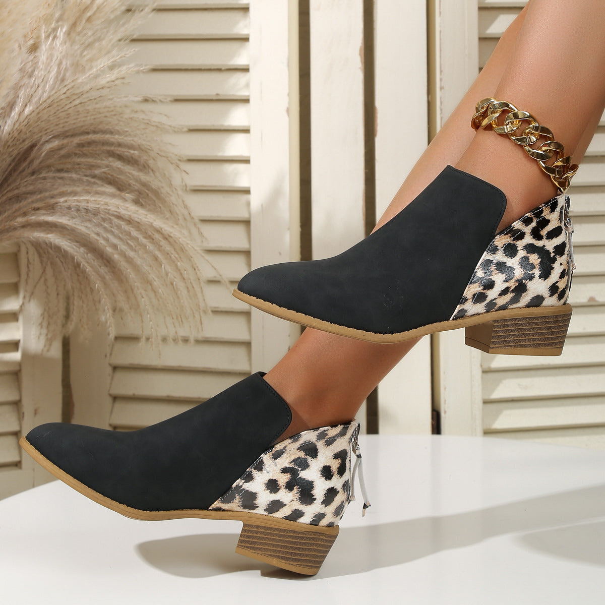Irene – Dames Suède-Look Boots met Blokhak