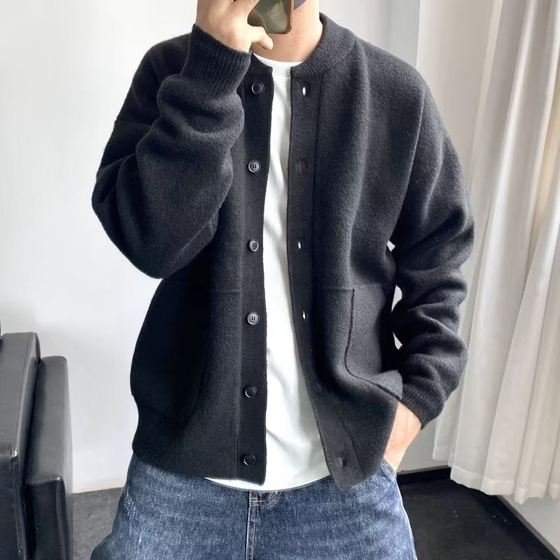 Matteo – Gebreid Cashmere Herencardigan met Knopen