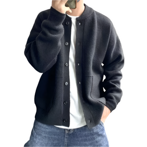 Matteo – Gebreid Cashmere Herencardigan met Knopen