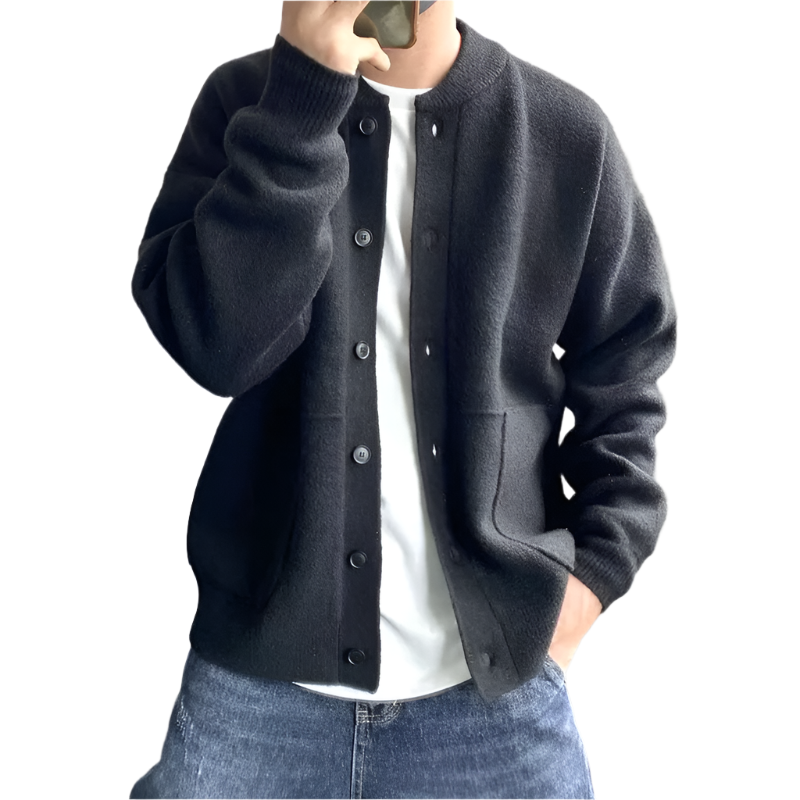 Matteo – Gebreid Cashmere Herencardigan met Knopen