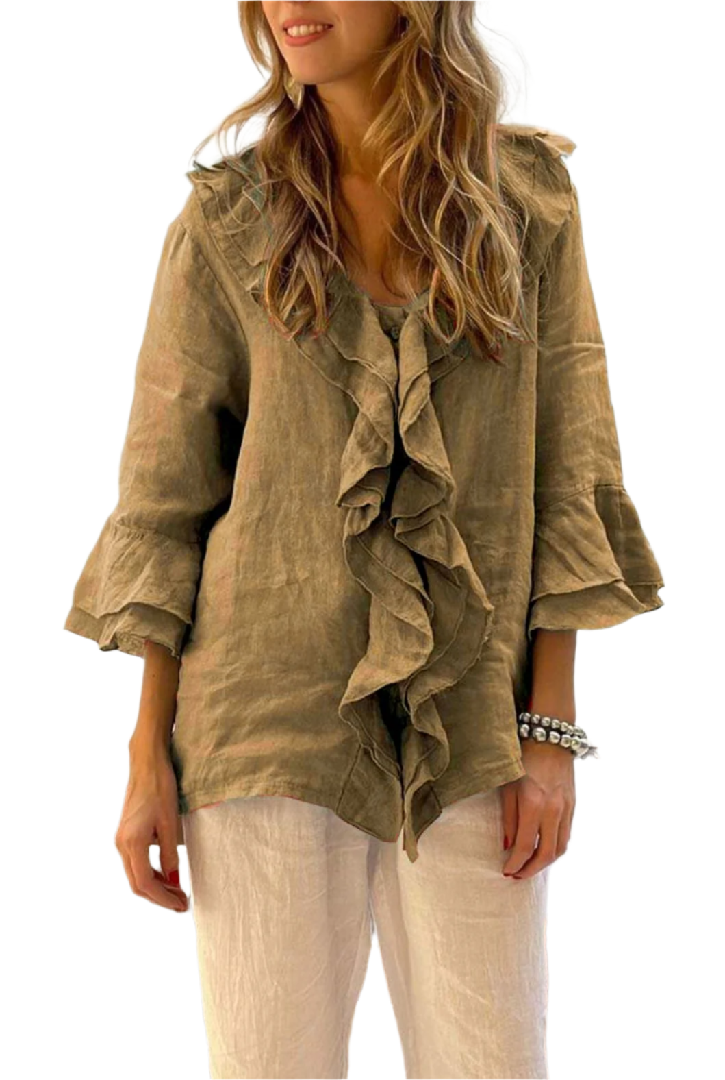 Isabella – Elegante Dames Ruffle Blouse