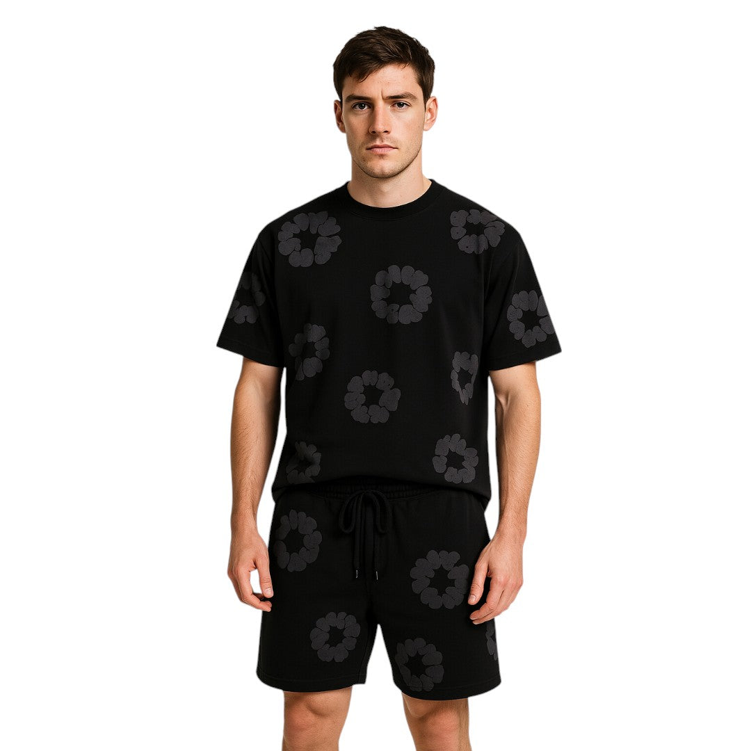 Alex – Unisex Katoenen Zomerset met Bloemenprint