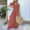ElenaRusso Jumpsuit met vierkante hals en knopen voor dames