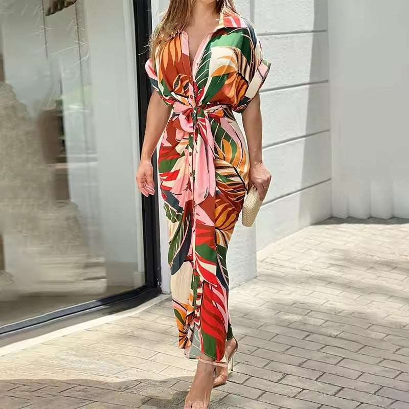 Giulietta – Zomers Dames Maxi Jurk met Knoopsluiting en Valt Elegant