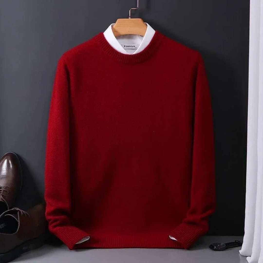 Vata – Cashmere Heren Trui met Ronde Hals