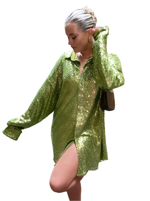 Isabella – Oversized Glitter Damesblouse