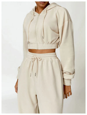 LinaLussa™ Haute Sleeco Cropped Hoodie Set