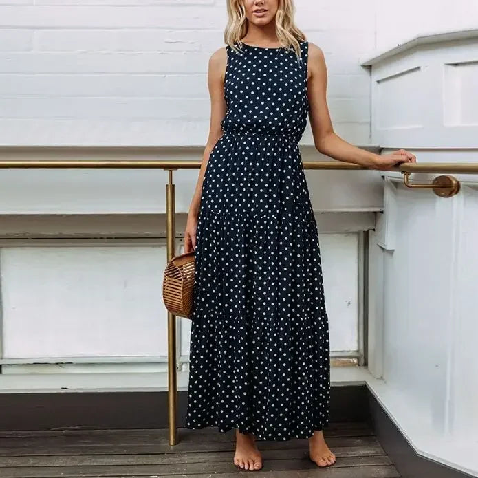 Isabella – Bohemian Mouwloze Chiffon Jurk voor Dames