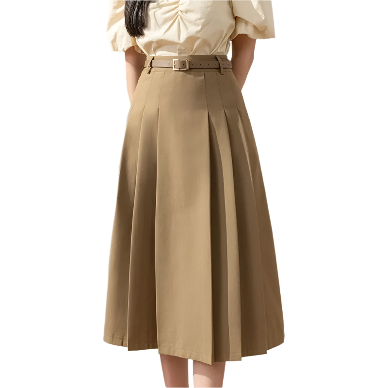 Camila – Elegante Dames Plooirok met Tailleceintuur
