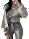 Catalina – Dames Hoodie met Knopdetails en Lange Mouwen