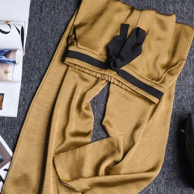 Elena – Luchtige Ice Silk Damesbroek met Rechte Pijpen