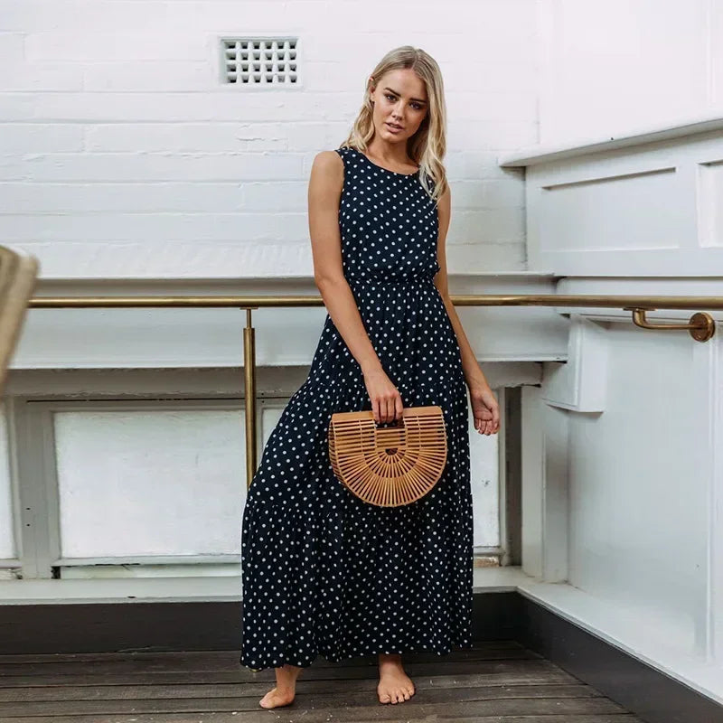 Isabella – Bohemian Mouwloze Chiffon Jurk voor Dames