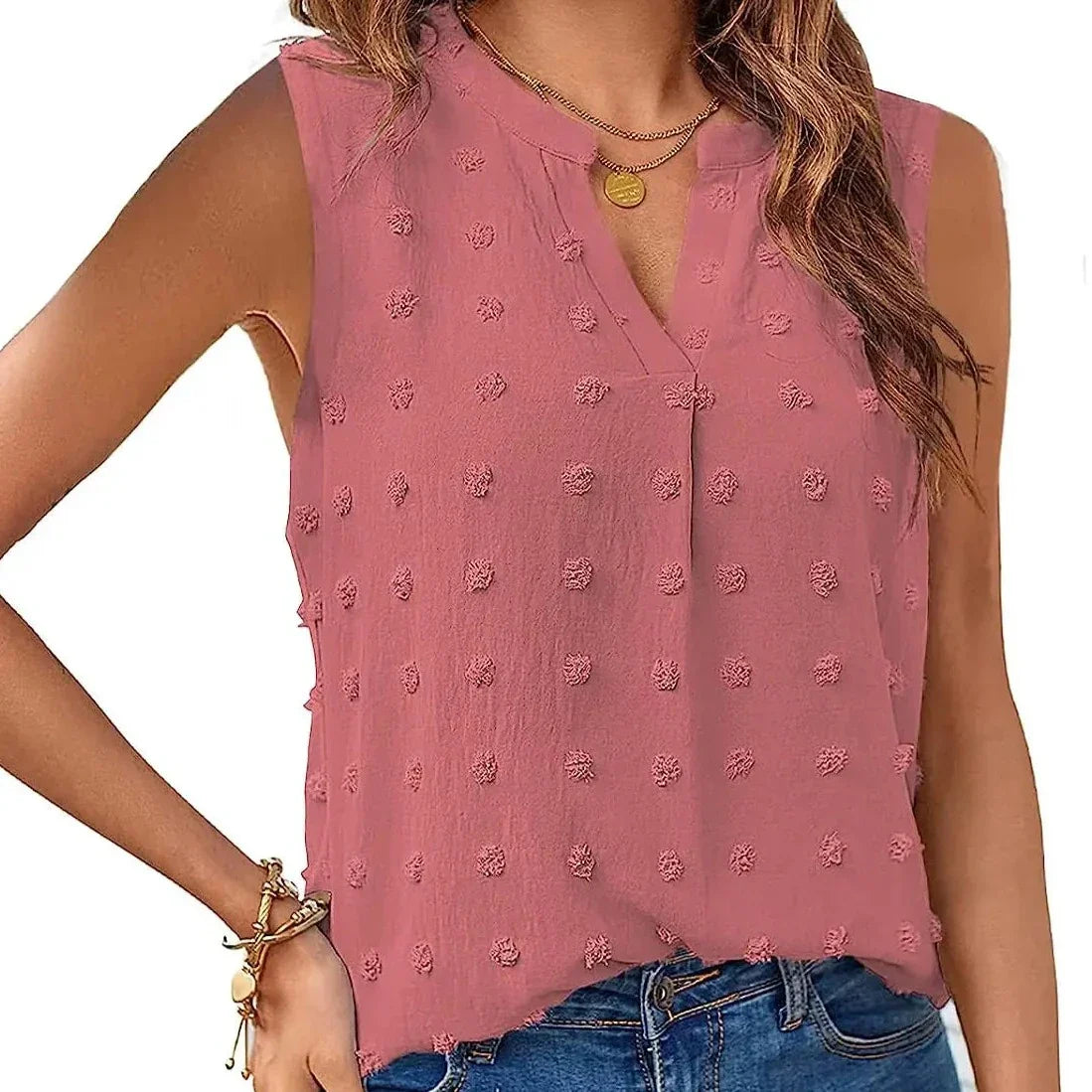 ElenaGreco Klassieke blouse zonder mouwen voor dames