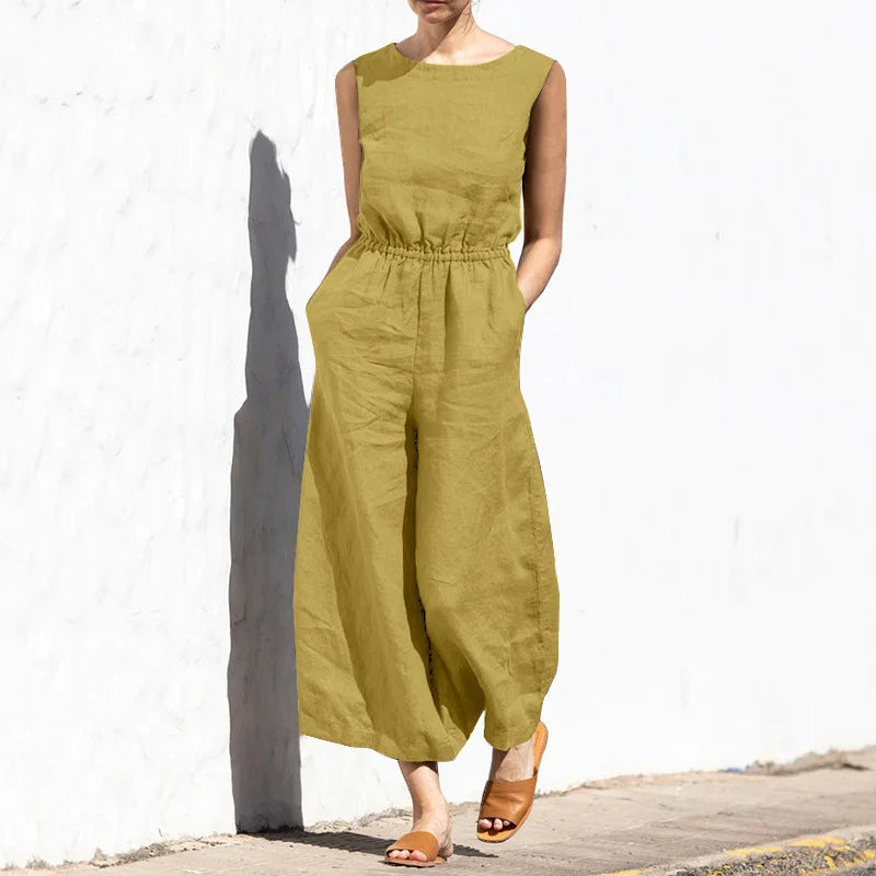 Elena™ linnen jumpsuit