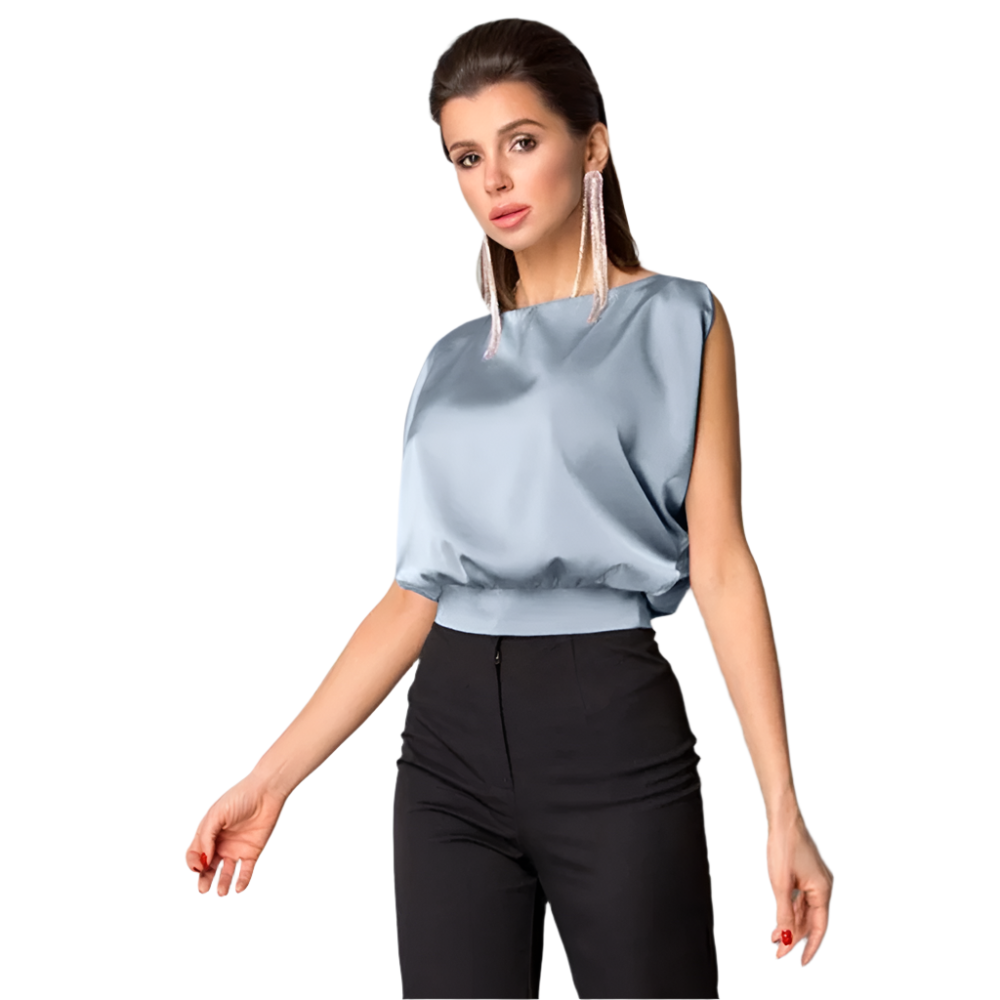 Lisa – Zomerse Satijnen Open Rug Top voor Dames