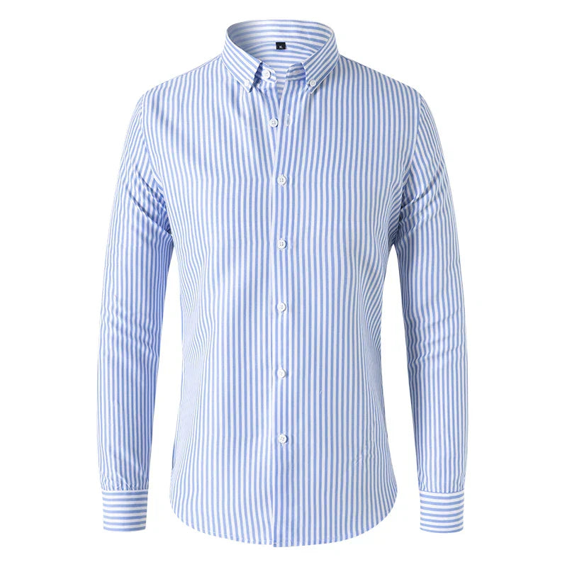 Colvani – Gestreept Slim Fit Overhemd voor Heren