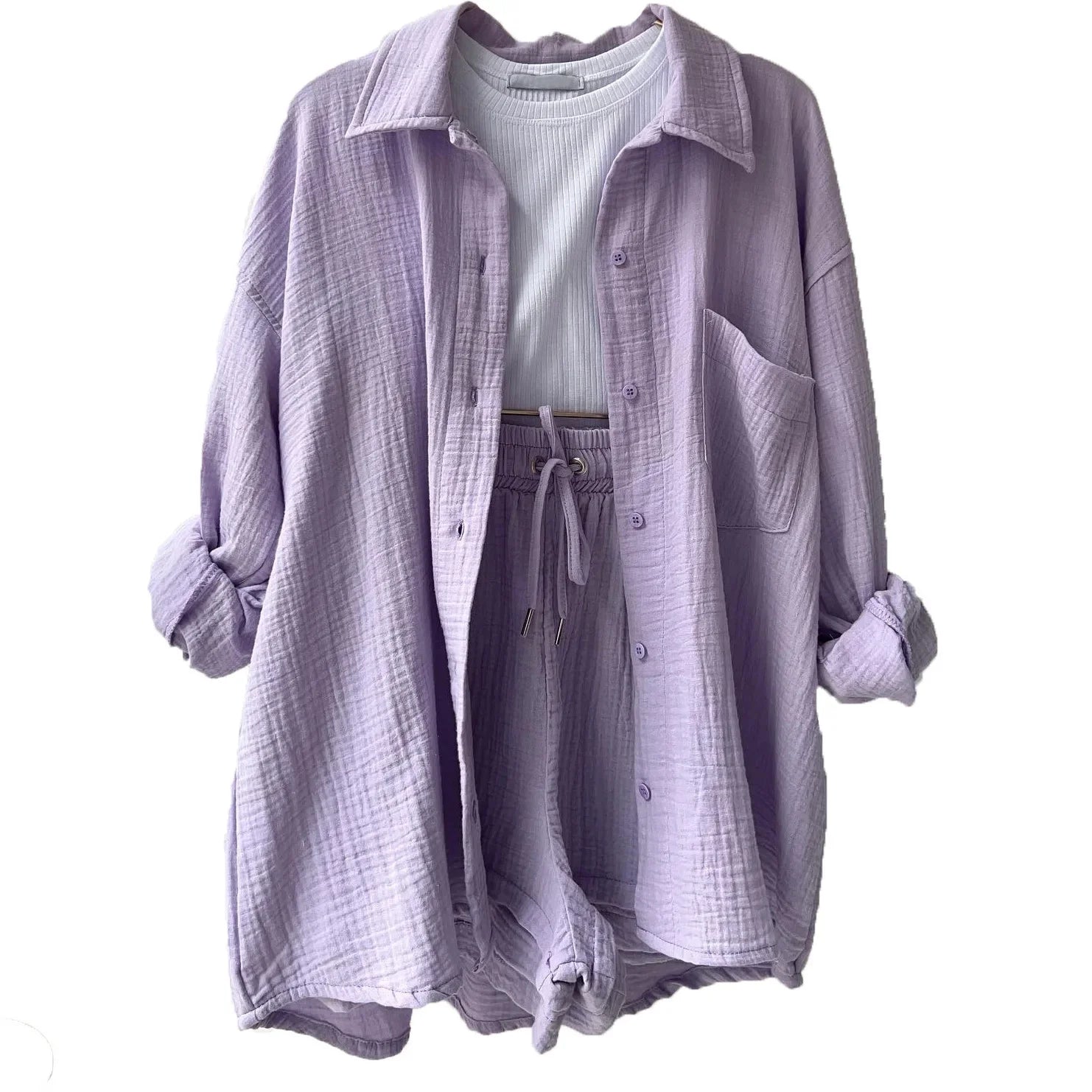 Salomé – Luchtige Dames Lounge Set met Shirt & Shorts