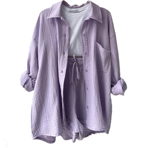 Salomé – Luchtige Dames Lounge Set met Shirt & Shorts