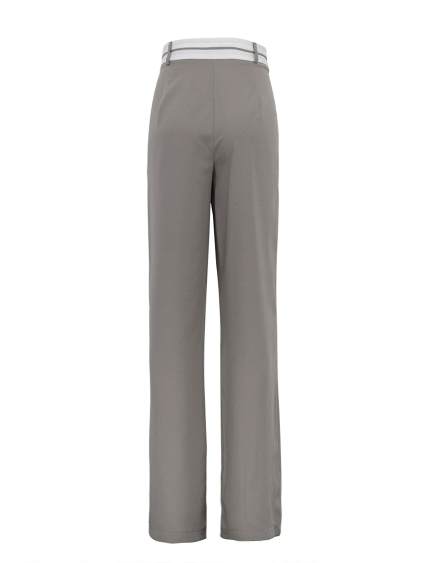 Sophia – Hoogwaardige Dames Rechte Broek met Hoge Taille