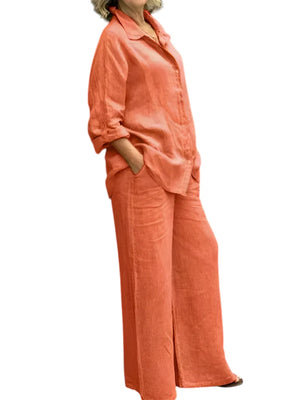 Calista – Dames Linnen Shirt & Broek Set