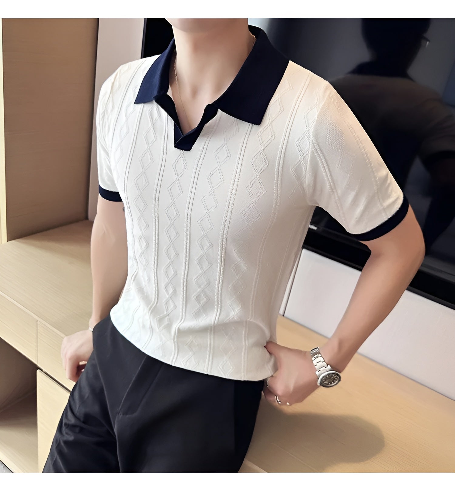 Matteo – Marineblauwe Heren Casual Polo