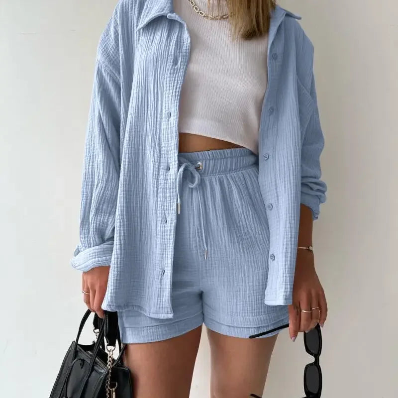 Salomé – Luchtige Dames Lounge Set met Shirt & Shorts