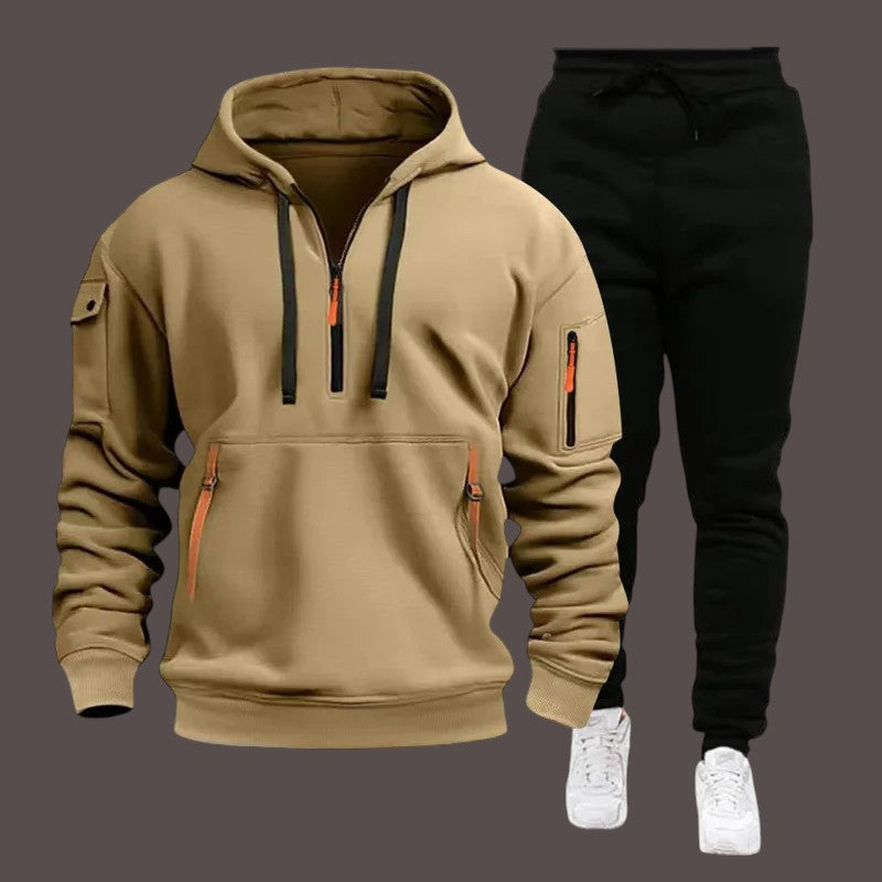Cassian – Utility-Fit Heren Trainingspak met Hoodie en Joggingbroek