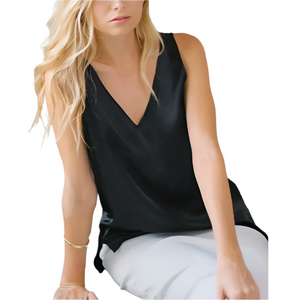 Isabella – Satijnen Mouwloze Dames Zomertop