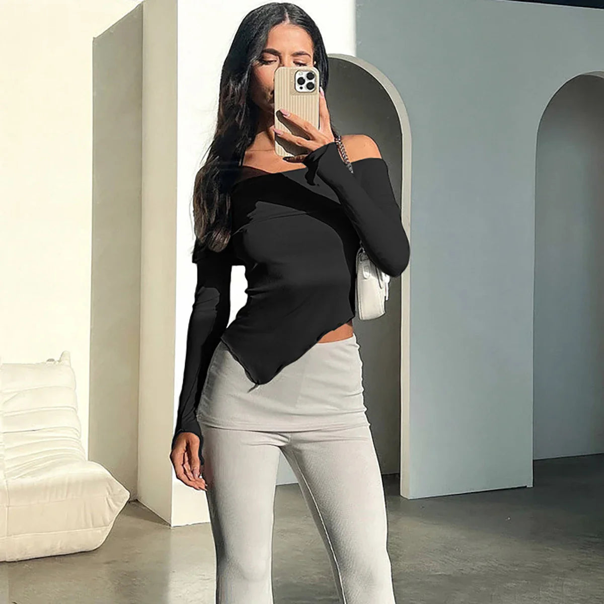 Isabella – Slim Fit Off-Shoulder Damesblouse