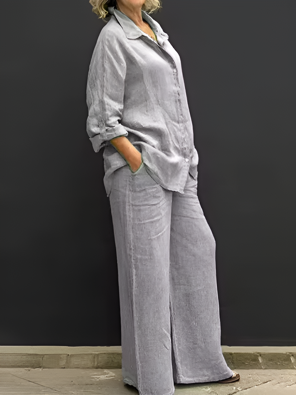 Calista – Dames Linnen Shirt & Broek Set