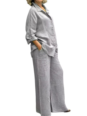 Calista – Dames Linnen Shirt & Broek Set