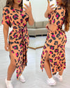 TrendySplit™ - Luipaardprint jurk