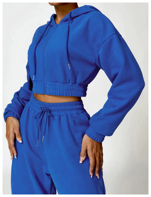 LinaLussa™ Haute Sleeco Cropped Hoodie Set