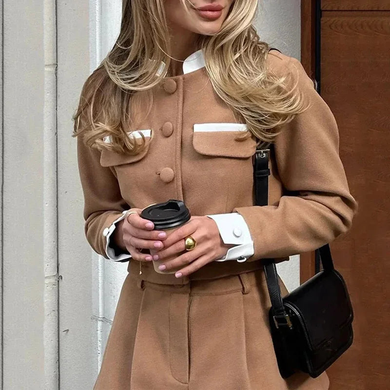 Sofia – Stijlvolle Tweed Dames Two-Piece Set