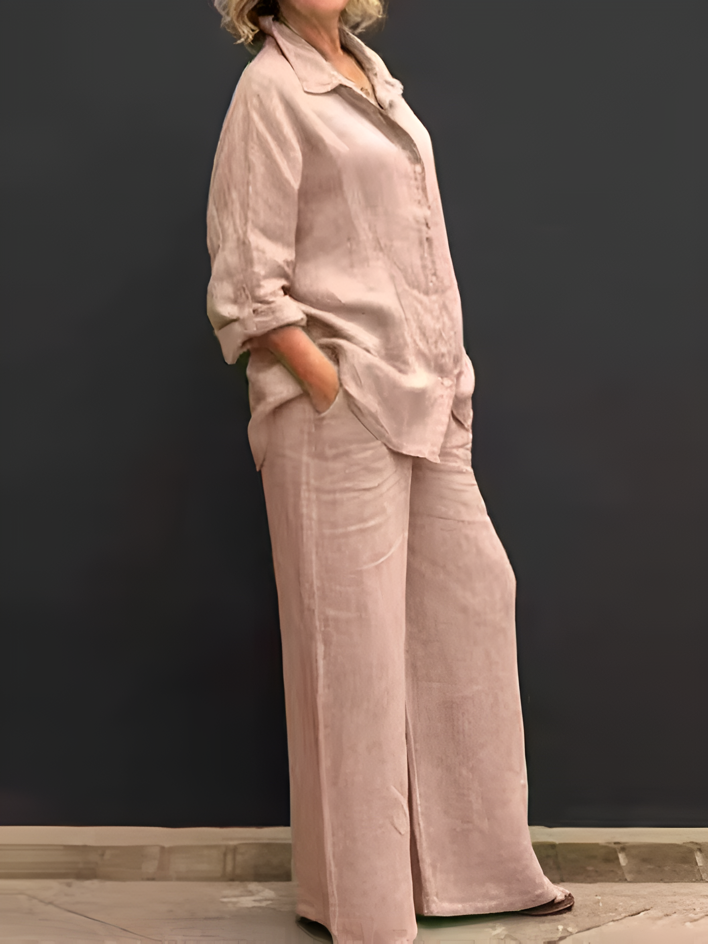 Calista – Dames Linnen Shirt & Broek Set