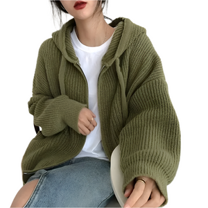 Elena – Gebreide Oversized Dames Sweater met Rits
