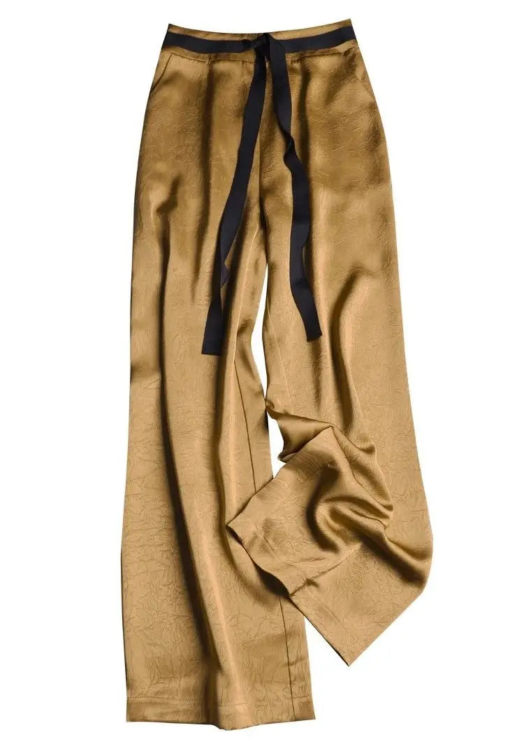 Elena – Luchtige Ice Silk Damesbroek met Rechte Pijpen