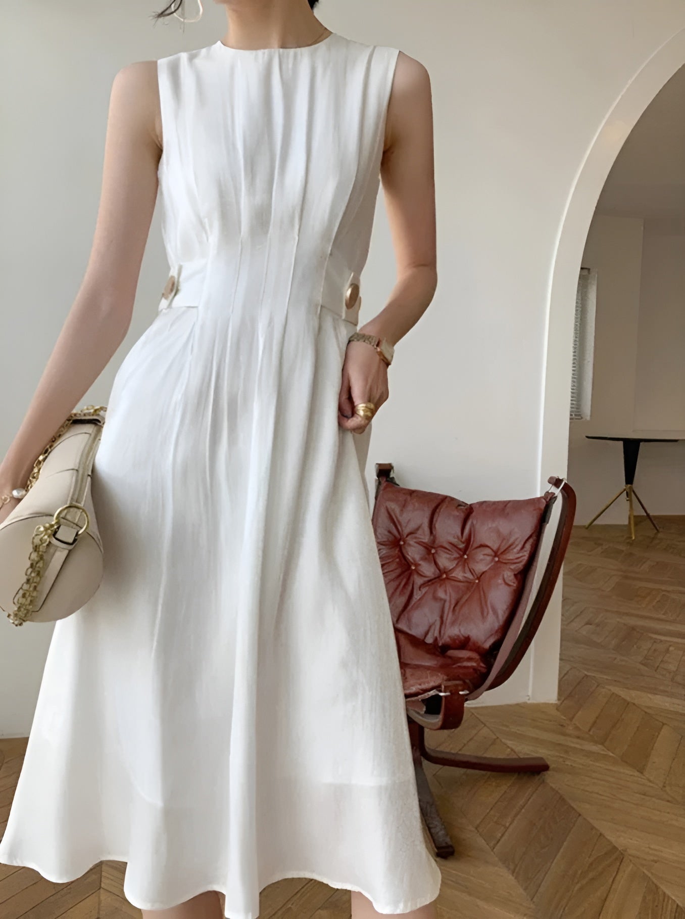 Sofia – Elegante Witte Satijnen Jurk voor Dames