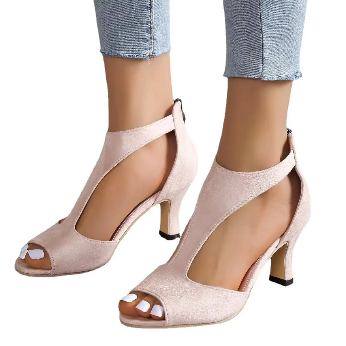 Layda – T-Strap Damesschoenen met Franse Hak