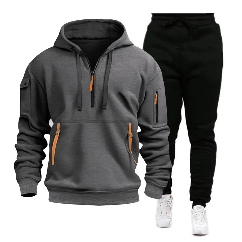 Cassian – Utility-Fit Heren Trainingspak met Hoodie en Joggingbroek