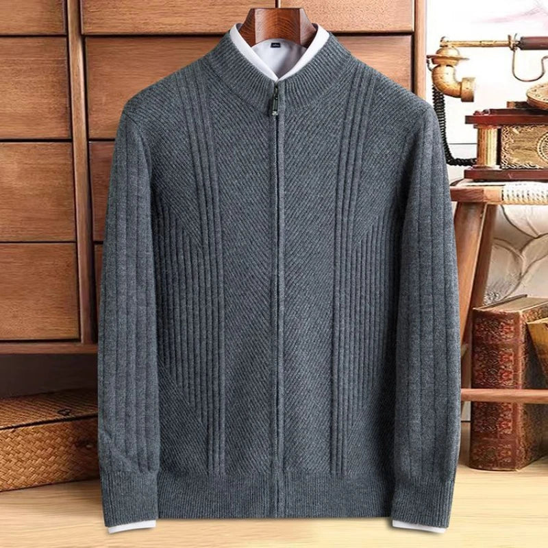 Raffy – Gebreide Heren Zip-Trui met Stretch en Warmte