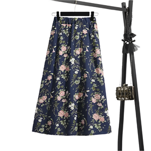 Luciana – Vloeiende Dames Maxi Rok van Chiffon met Bloemenprint