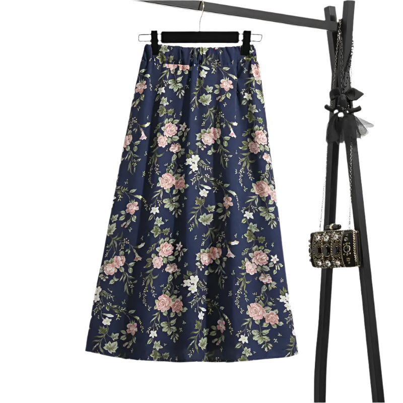 Luciana – Vloeiende Dames Maxi Rok van Chiffon met Bloemenprint