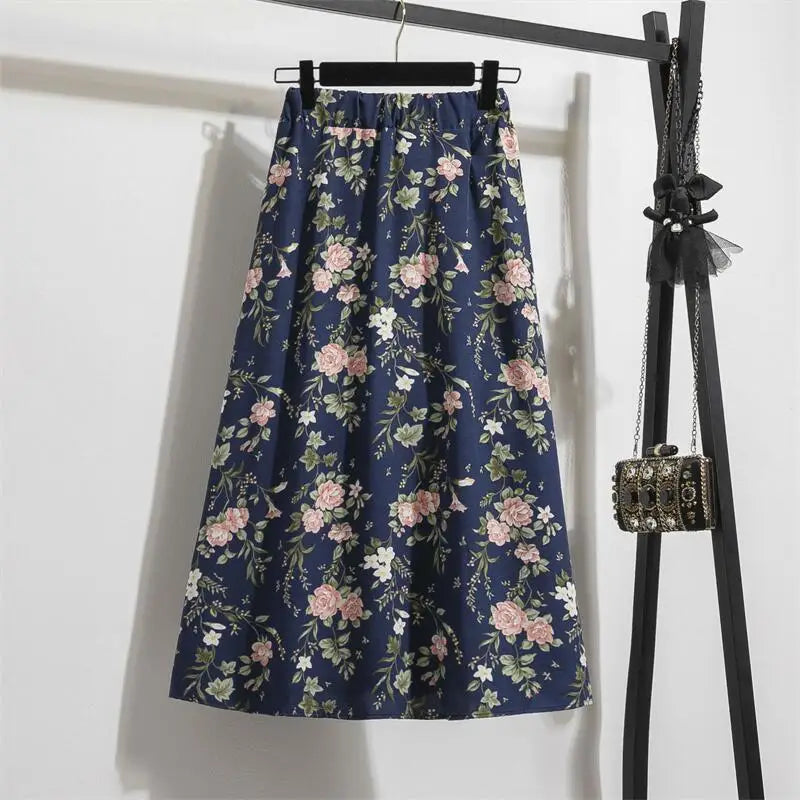 Luciana – Vloeiende Dames Maxi Rok van Chiffon met Bloemenprint